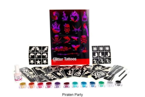 Piraten Party, Glitzertattoo Set von Glitzertattoos