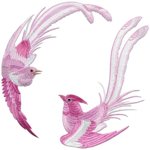 1 Paar Phoenix Birds Applikation Tierdruck Stickerei Patch Diy Patchwork Patches Aufnäher Dekoration Für Kleidertasche von Glixoft