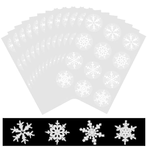 12 Blatt Weihnachts-schneeflocken-aufkleber, Selbstklebende Aufkleber Zum Verschließen Von Umschlägen, Schneeflocken, Fensteraufkleber, Winter-partyzubehör von Glixoft