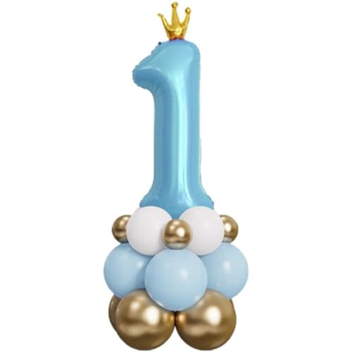 Zahl 1 Ballon Digitale Luftballons Stapelalter Kronenballon Ballon Partydekorationen Für Den 1. Geburtstag Babyparty Party von Glixoft