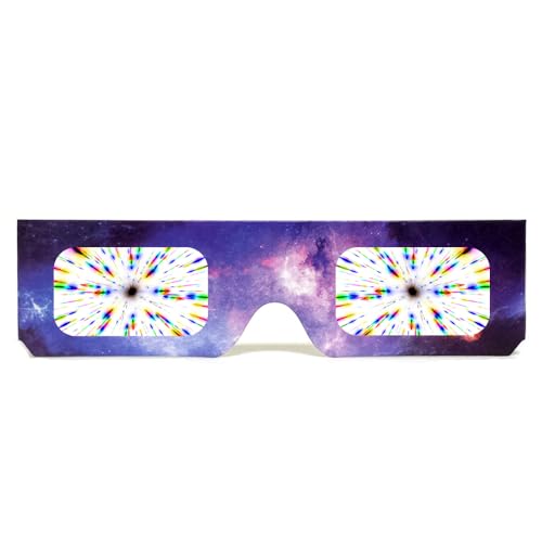 Beugungsbrillen aus Papier mit Galaxie-Druck, 100 Stück, Feuerwerk, Partybrille, Bulk Rave-Gläser von GloFX