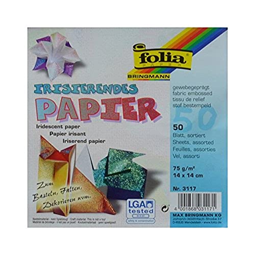 Global Art 130447 Folia Origami Papier 6 Zoll x 6 Zoll Struktureffekt Schillernde 50-Pkg-Stoff Pr-gung von Global Art