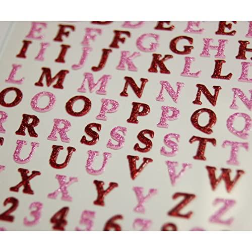 92 Sticker - Rotes & rosa Alphabet - Glitter - 1,8 cm von Global Gift