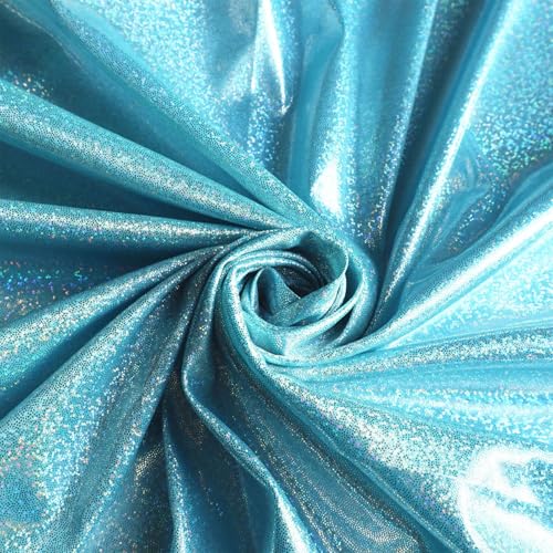 Glitzer-Polyester-Gewebe, 1,5 m x 50 cm, gelb, glänzend, glitzernd, holografischer Gaze-Stoff für Kleidung, Nähen, DIY, Party-Dekoration von Globellapro