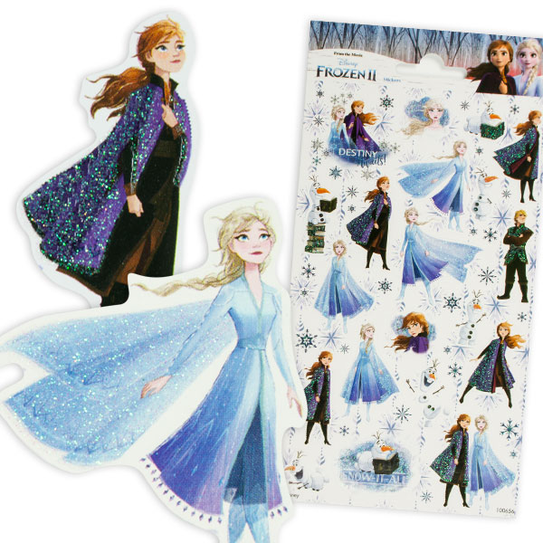 30 Frozen Glitzer-Sticker, 1 Bogen, 20cm x 10cm von Globos Europe BV