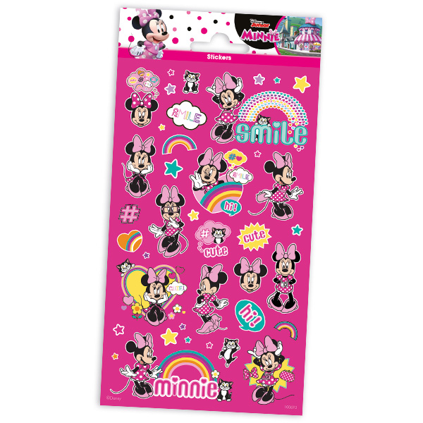 Glitzerstickerbogen "Minnie Maus" mit 29 Stickern von Globos Nordic