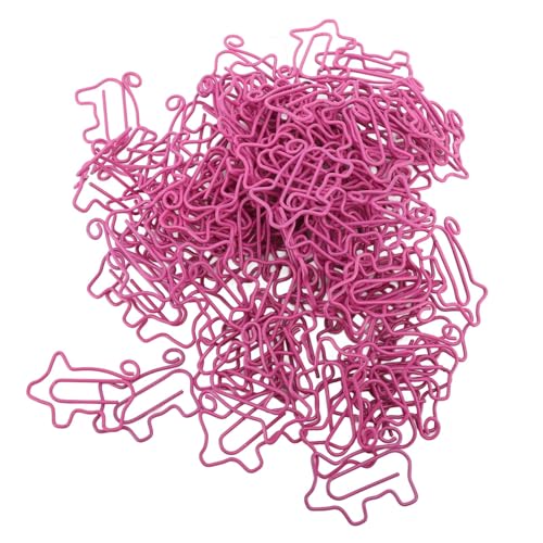 Glomora 50 Stück Niedliche Kleine Büroklammern in Schweineform, Dekorative Lesezeichen aus Metall Für Büro- Und Schulbedarf (Rosa Schwein) von Glomora