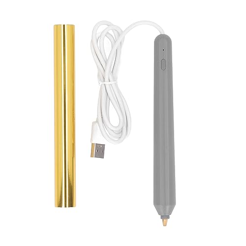 Glomora Bolígrafo de lámina caliente, bolígrafo de estampado de lámina térmica USB, herramienta de artesanía de ABS, pluma de lámina de inicio, bolígrafo de lámina térmica USB (Gold) von Glomora