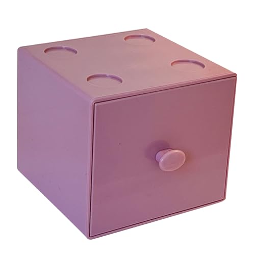 Glomora Desktop-Aufbewahrungsbox aus Kunststoff, stapelbar, quadratisch, Schreibtisch-Organizer mit Schublade für Zuhause, Büroklammern, Bürobedarf, Zubehör (Purple) von Glomora