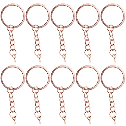 Glomora -Schlüsselkette, 10pcs Dekoration Schlüsselringschlüsselketten Teile mit Schraubenstiftanschlusszubehör für Schlüssel, einige Dekorationen, Handwerk und Schmuck machen (φ25mm【10 pieces】) von Glomora