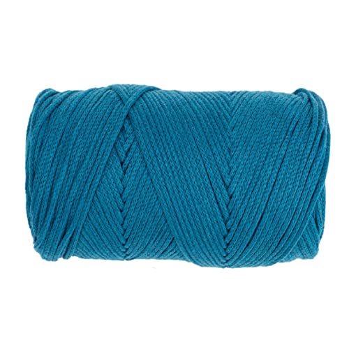 GLOREX 5 1008 09 - Makramee Cotton, 250 g, 2 mm, Länge 225 m, türkis, dreifachgedrehtes Baumwollgarn, 100 % Baumwolle, zum Häkeln, Stricken, Knüpfen und Gestalten von GLOREX