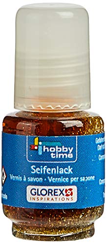 GLOREX Seifenlack Goldfarben 4ml Glitter, Lack, Gold, 9.5 x 5.5 x 2 cm, 6-Einheiten von Glorex