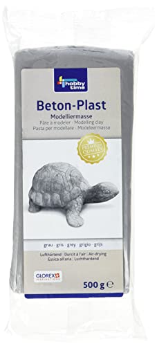 Glorex 6 1780 730 - Beton-Plast, 500 g in betongrau, lufthärtende Modelliermasse mit Beton-Optik, gebrauchsfertig mit einfacher Handhabung von GLOREX