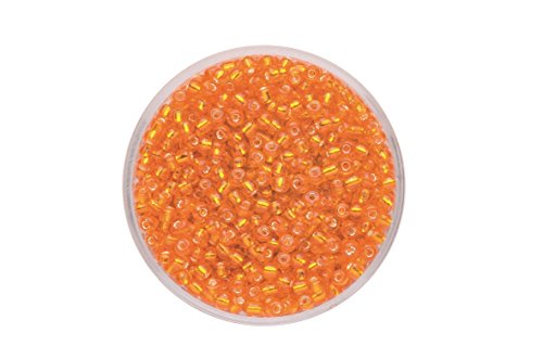 GLOREX 6 5026 073 Rocailles 2,6 mm,17 g, Glas, Orange, 4.3 x 4.3 x 1.7 cm von GLOREX