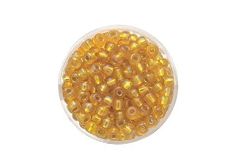 GLOREX Rocailles 4,5 mm 17g AB, Glas, Gelb, 4 x 4 x 1.5 cm von GLOREX