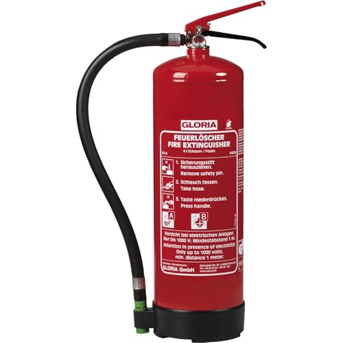 Gloria Feuerlöscher Schaum SD6E - fluorfreier Schaumlöscher 6l - Schaumfeuerlöscher für Brandklasse A/B von Gloria