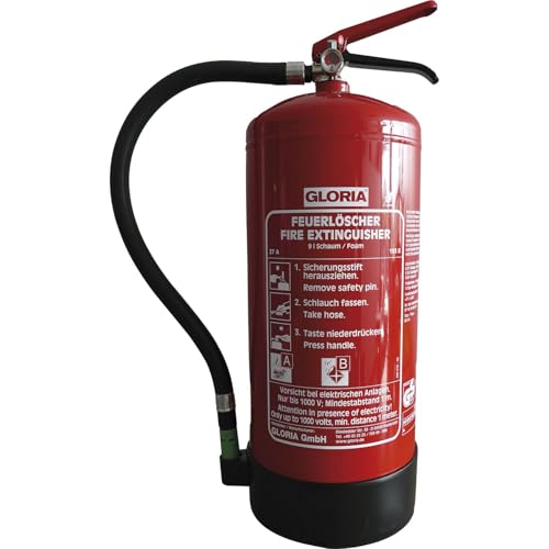 Gloria Feuerlöscher Schaum SD9E - fluorfreier Schaumlöscher 9l - Schaumfeuerlöscher für Brandklasse A/B von Gloria