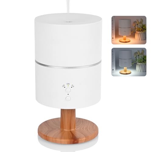 Glovios Aroma Diffuser, 260 ml Tischlampen Luftbefeuchter Duftöl Diffuser, Essential Oil Diffuser mit 2 Farben LED, Timer, Diffusor für Schlafzimmer Wohnzimmer Büro, Wasserlose Abschaltautomatik von Glovios