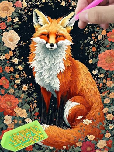 Diamond Painting Fuchs, Diamond Painting Erwachsene, Diamant Painting Bilder Full Drill 35x50cm 5D DIY Diamond-Painting Stickerei Set Geeignet Als Geschenk, Zur Entspannung und Wanddeko U-143 von Glslmznq