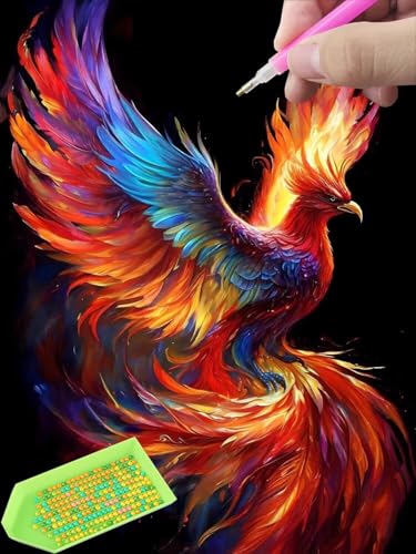 Diamond Painting Phoenix, Diamond Painting Erwachsene, Diamant Painting Bilder Full Drill 40x50cm 5D DIY Diamond-Painting Stickerei Set Geeignet Als Geschenk, Zur Entspannung und Wanddeko U-110 von Glslmznq