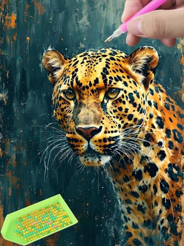 Diamond Painting für Erwachsene Anfänger und Kinder ab 6 Jahre, Panther 5D Diamant Painting Bilder, 100x130cm Große DIY Diamantmalerei Mosaikherstellung Kit für Home Deko, Festivals Geschenke T-162 von Glslmznq