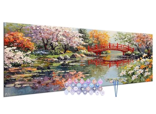 Malen nach Zahlen Children from 5 6 7 8 9 10 Years Girls Paint by Numbers Jardin paysage Adult Children Beginners with Canvas Brushes Acrylic Pigment mit Rahmen for Gifts and Home Dekor 100x200cm H223 von Glslmznq