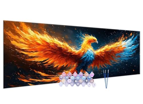 Malen nach Zahlen Erwachsene Feu Phoenix DIY Painting by Numbers from 7 8 9 Years Girls and Boys, Paint by numbers for Beginners Children with Frame, 3 Brushes and Acrylic Paints, 100x200cm G-227 von Glslmznq