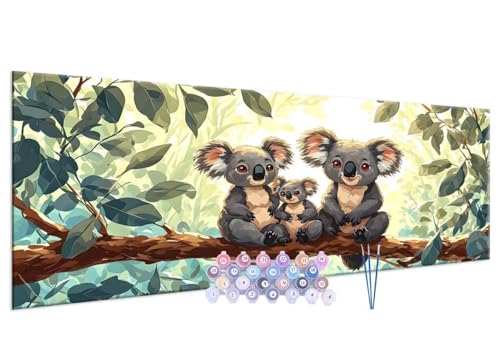 Malen nach Zahlen Erwachsene Koala DIY Painting by Numbers from 7 8 9 Years Girls and Boys, Paint by numbers for Beginners Children with Frame, 3 Brushes and Acrylic Paints, 60x120cm G-243 von Glslmznq