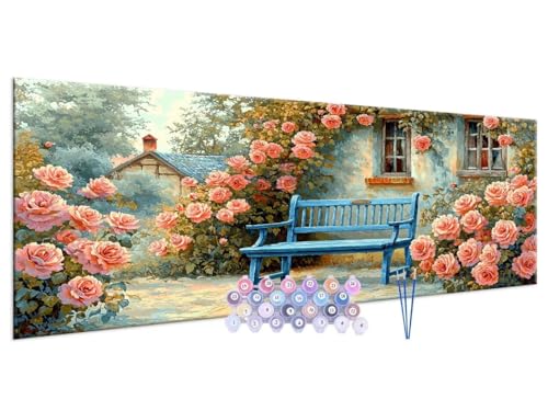 Malen nach Zahlen Erwachsene Mur de fleurs DIY Painting by Numbers from 7 8 9 Years Girls and Boys, Paint by numbers for Beginners Children with Frame, 3 Brushes and Acrylic Paints, 100x200cm G-221 von Glslmznq