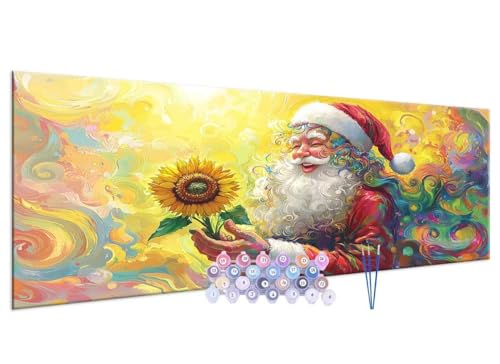 Malen nach Zahlen Erwachsene Père Noël DIY Painting by Numbers from 7 8 9 Years Girls and Boys, Paint by numbers for Beginners Children with Frame, 3 Brushes and Acrylic Paints, 60x120cm G-378 von Glslmznq