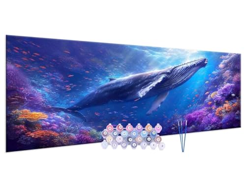 Malen nach Zahlen Kits for Erwachsene Groß, DIY Baleine corail Hand Painted Oil Painting Kit for Beginners, with 3 Brushes and Acrylic Paint, Hand Painted Oil Painting Kit as a Geschenk 60x120cm F-238 von Glslmznq