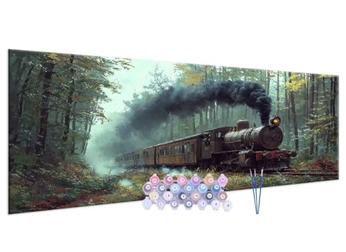 Malen nach Zahlen Kits for Erwachsene Groß, DIY Le train Hand Painted Oil Painting Kit for Beginners, with 3 Brushes and Acrylic Paint, Hand Painted Oil Painting Kit as a Geschenk 35x70cm F-226 von Glslmznq