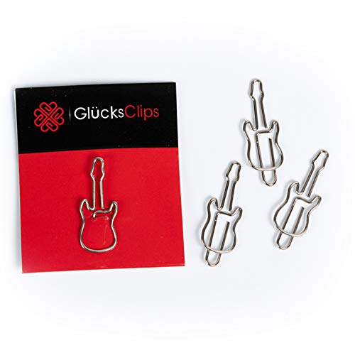 Büroklammern, 11x Büroklammer Motiv Gitarre, als Deko oder Lesezeichen. Paperclip I Paper Clips, Briefklammer oder Bookmark, für Büro oder Zuhause, C034 von Liakai