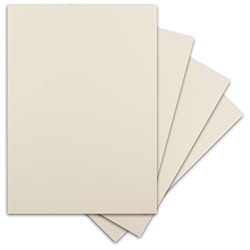 200 Blatt DIN-A3 Tonkarton - 300 g/m² Bastel-Papier - 42 x 29,7 cm - Farbe Creme-Vanille - geprägte Leinen-Struktur - Tonzeichenpapier zum Basteln - Fotokarton von Glüxx-Agent