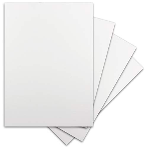 300 Blatt DIN-A4 Ton-Karton - 300 g/m² Bastel-Papier - 21 x 29,7 cm - Weiss - geprägte Leinen-Struktur - Tonzeichenpapier zum Basteln - Fotokarton von Glüxx-Agent