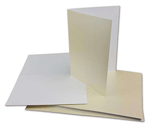 45x Klappkarten blanko mit Umschlag - DIN A6 / C6 Creme matt glänzend - Faltkarten A6 10,5 x 14,7 cm mit Briefumschläge C6 11,5 x 16 cm - Karten Umschlag Set von Glüxx Agent von Glüxx Agent