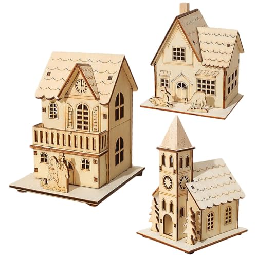 Holzbausatz Häuschen, 3D-Bausatz Holz, Puzzle House Holzpuzzle Erwachsene 3D Villa Modellbau Holzbausatz Bausatz Für Schlafzimmer Und Möbel, Niedlich von Glugahrif