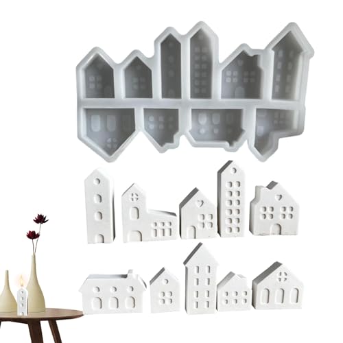 Silikonformen Gießformen Häuser,Kerzenformen Zum Gießen,Silikonform Haus Silicone Moulds Casting Set,Silikonformen Gießformen Häuser Kerzenformen von Glugahrif