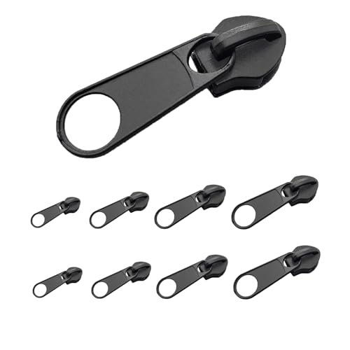 Glvomazty Metall Zipper Pull Zipper, Reißverschluss Zipper Ersatz Reissverschluss Zipper Reparatur Reißverschluss zipper für Rucksäcke, Jacken (Nicht abschließbarer Reißverschlusskopf 8PCS) von Glvomazty