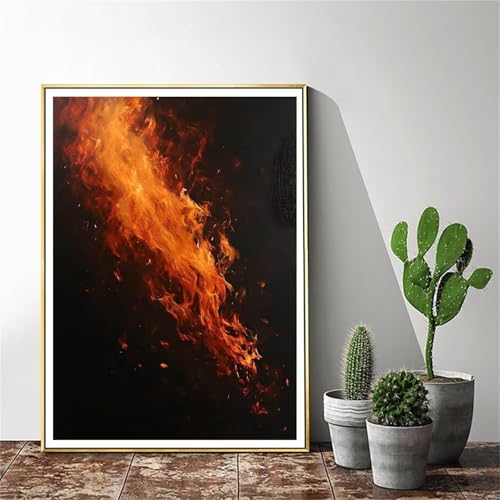 Gmeignl Malen Nach Zahlen Erwachsene Abstrakt Malen Nach Zahlen Feuer Malen Nach Zahlen ab 9 Jahre Mädchen, Malen Nach Zahlen Kinder Bastelset Erwachsene,für Home Haus Deko (Rahmenlos) 50x70cm C-1089 von Gmeignl