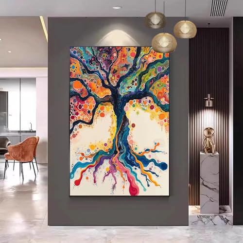 Gmeignl Malen Nach Zahlen Erwachsene Baum Malen Nach Zahlen Abstrakt Malen Nach Zahlen ab 9 Jahre Mädchen, Malen Nach Zahlen Kinder Bastelset Erwachsene,für Home Haus Deko (Rahmenlos) 100x130cm C-23 von Gmeignl