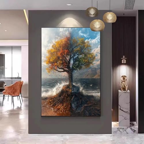 Malen Nach Zahlen Erwachsene Baum Malen Nach Zahlen Ozean Malen Nach Zahlen ab 9 Jahre Mädchen, Malen Nach Zahlen Kinder Bastelset Erwachsene ,für Home Haus Deko Geschenke (Rahmenlos) 100x130cm C-203 von Gmeignl