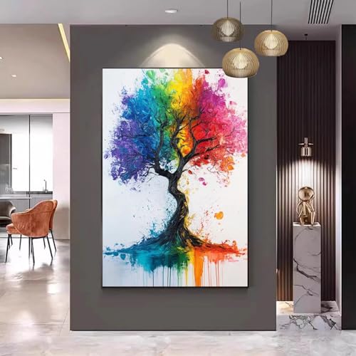 Malen Nach Zahlen Erwachsene Baum Malen Nach Zahlen kinder Farbe Groß Malen-Nach-Zahlen DIY Set Erwachsene Anfänger Malen Nach Zahlen ab 9/10 Jahre Mädchen mit Pinsel und Acrylfarben 50x70cm C-124 von Gmeignl