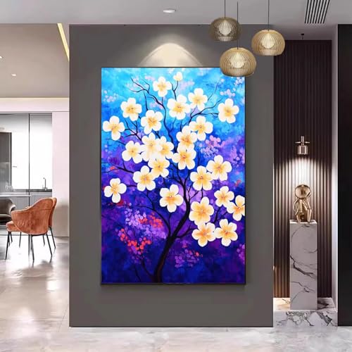 Malen Nach Zahlen Erwachsene Blume Malen Nach Zahlen Baum Malen Nach Zahlen ab 9 Jahre Mädchen, Malen Nach Zahlen Kinder Bastelset Erwachsene ,für Home Haus Deko Geschenke (Rahmenlos) 100x130cm C-209 von Gmeignl