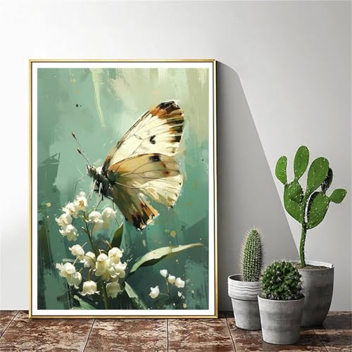 Malen Nach Zahlen Erwachsene Blume Malen Nach Zahlen Schmetterling Malen Nach Zahlen ab 9 Jahre Mädchen, Malen Nach Zahlen Kinder Bastelset Erwachsene,für Home Haus Deko (Rahmenlos) 60x80cm C-670 von Gmeignl