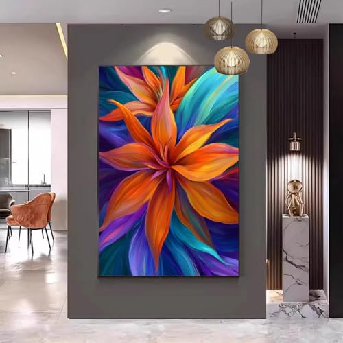 Malen Nach Zahlen Erwachsene Blume Malen Nach Zahlen kinder Orange Farbe Groß Malen-Nach-Zahlen Set Erwachsene Anfänger Malen Nach Zahlen ab10 Jahre Mädchen mit Pinsel und Acrylfarben 60x80cm C-188 von Gmeignl