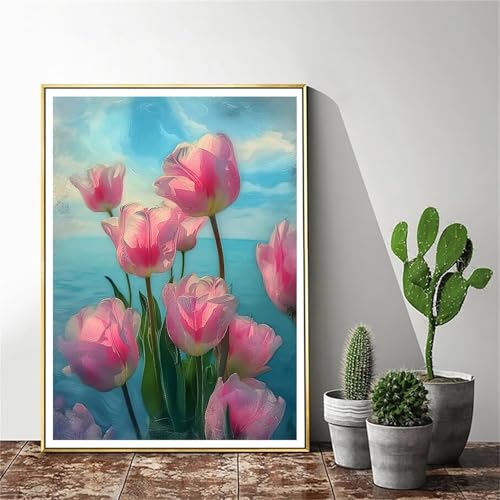 Malen Nach Zahlen Erwachsene Blume Malen Nach Zahlen kinder Rose Groß Malen-Nach-Zahlen DIY Set Erwachsene Anfänger Malen Nach Zahlen ab 9/10 Jahre Mädchen mit Pinsel und Acrylfarben 70x90cm C-1050 von Gmeignl