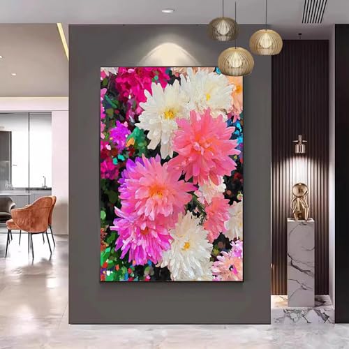 Malen Nach Zahlen Erwachsene Chrysantheme Malen Nach Zahlen kinder Blume Groß Malen-Nach-Zahlen Set Erwachsene Anfänger Malen Nach Zahlen ab10 Jahre Mädchen mit Pinsel und Acrylfarben 100x130cm C-102 von Gmeignl