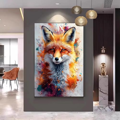 Malen Nach Zahlen Erwachsene Fuchs Malen Nach Zahlen Tier Malen Nach Zahlen ab 9 Jahre Mädchen, Malen Nach Zahlen Kinder DIY Bastelset Erwachsene ,für Home Haus Deko Geschenke (Rahmenlos) 60x80cm C-79 von Gmeignl