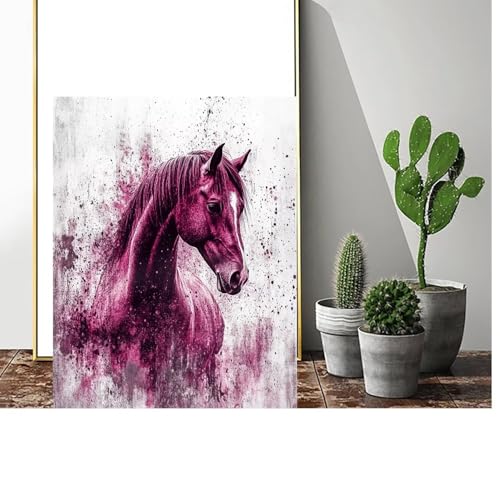 Malen Nach Zahlen Erwachsene Horse Malen Nach Zahlen Tier Malen Nach Zahlen ab 9 Jahre Mädchen, Malen Nach Zahlen Kinder Bastelset Erwachsene ,für Home Haus Deko Geschenke (Rahmenlos) 35x45cm C-712 von Gmeignl